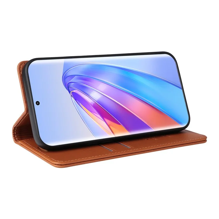 YIKATU YK-001 Para Honor X40 5G / X9a 5G / Magic5 Lite 5G Capa de telefone celular Fechamento magnético Cobertura de couro - Marrom