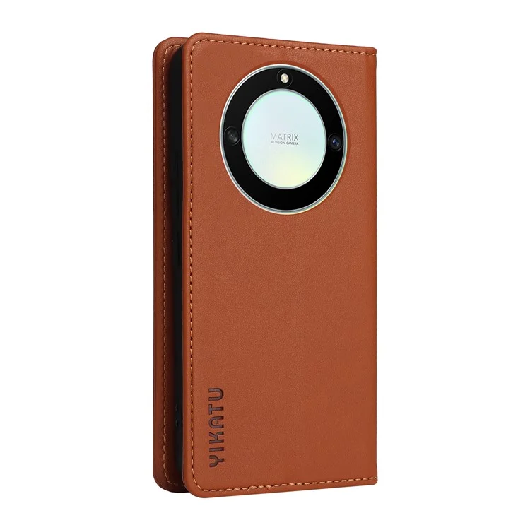 YIKATU YK-001 Para Honor X40 5G / X9a 5G / Magic5 Lite 5G Capa de telefone celular Fechamento magnético Cobertura de couro - Marrom