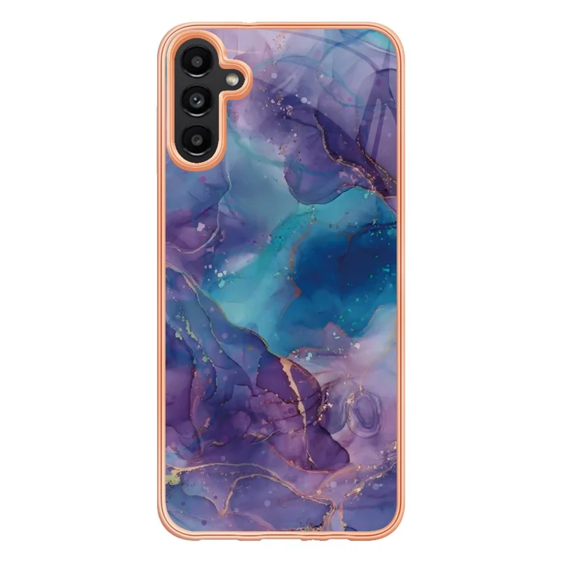 YB IMD Series-16 Style-E For Samsung Galaxy A55 5G Case TPU Phone Cover Electroplating Frame Design - Purple