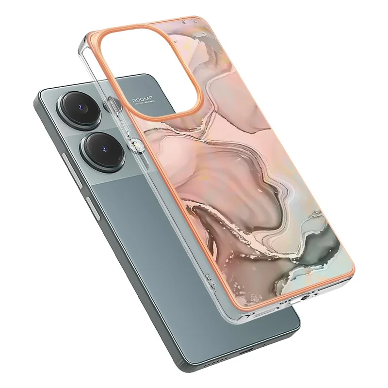 Série YB IMD-16 Style-E pour Xiaomi Redmi Note 13 Pro 4G / Poco M6 Pro 4G Coque 2.0mm Revêtement TPU Électrolytique - Rose