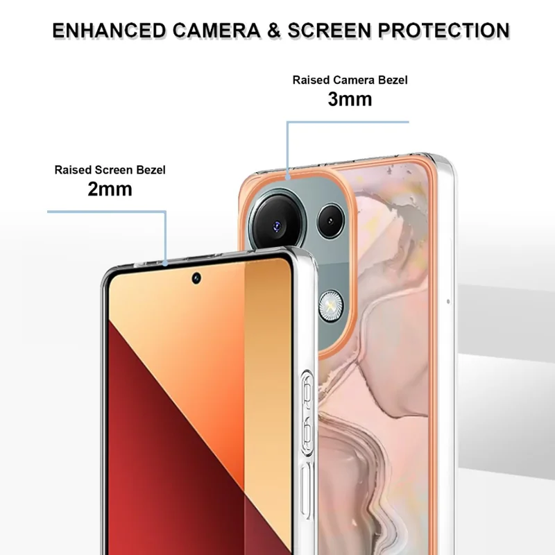 Série YB IMD-16 Style-E pour Xiaomi Redmi Note 13 Pro 4G / Poco M6 Pro 4G Coque 2.0mm Revêtement TPU Électrolytique - Rose