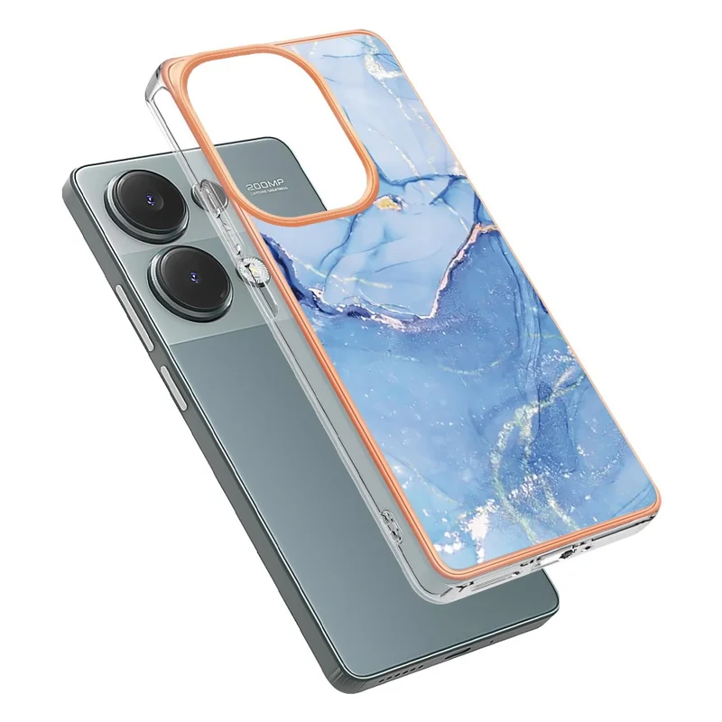 YB IMD Series-16 Style-E For Xiaomi Redmi Note 13 Pro 4G / Poco M6 Pro 4G Case 2.0mm Electroplating TPU Cover - Blue