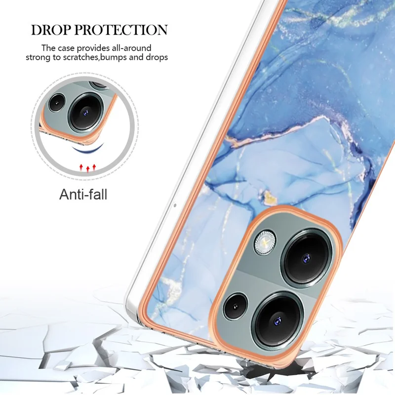 YB IMD Series-16 Style-E For Xiaomi Redmi Note 13 Pro 4G / Poco M6 Pro 4G Case 2.0mm Electroplating TPU Cover - Blue