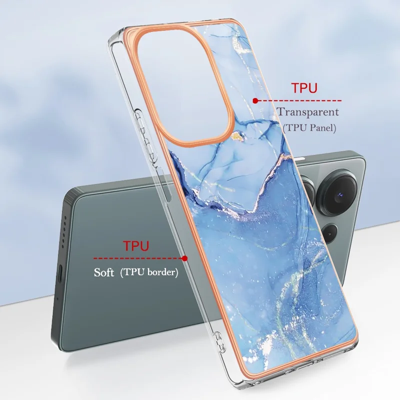 YB IMD Series-16 Style-E For Xiaomi Redmi Note 13 Pro 4G / Poco M6 Pro 4G Case 2.0mm Electroplating TPU Cover - Blue