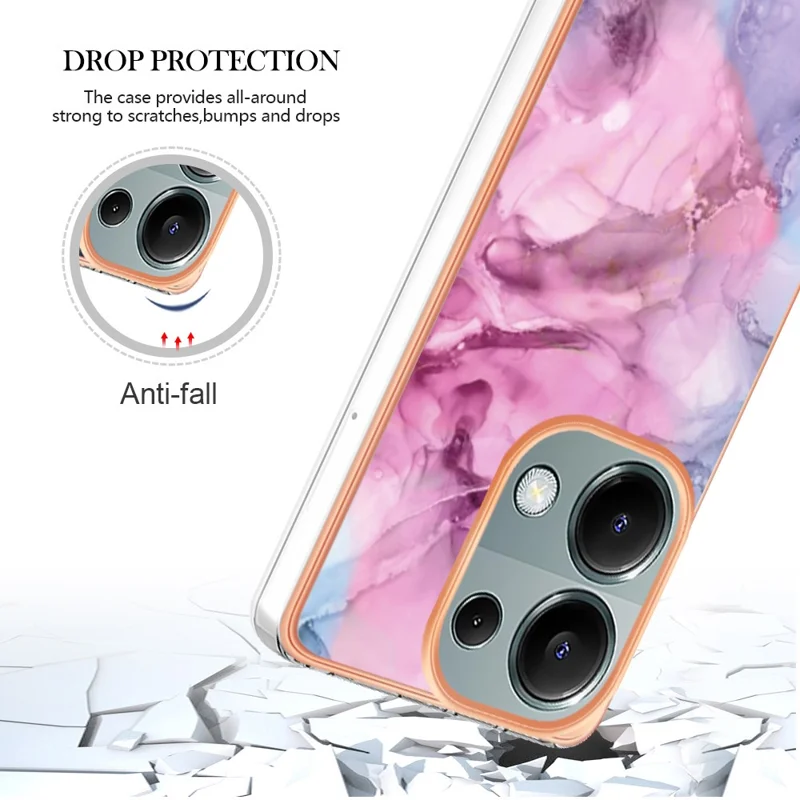 YB IMD Series-16 Style-E For Xiaomi Redmi Note 13 Pro 4G / Poco M6 Pro 4G Case 2.0mm Electroplating TPU Cover - Rose