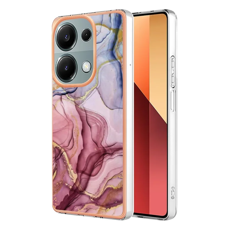 YB IMD Series-16 Style-E For Xiaomi Redmi Note 13 Pro 4G / Poco M6 Pro 4G Case 2.0mm Electroplating TPU Cover - Rose Gold