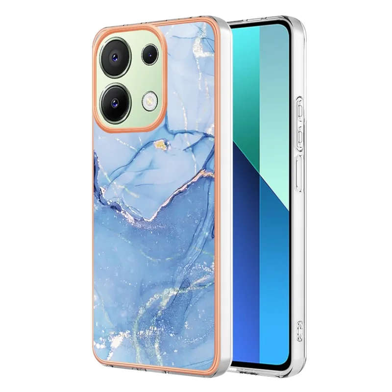 YB IMD Series-16 Style-E For Xiaomi Redmi Note 13 4G Case Electroplating Slim TPU Phone Cover - Blue