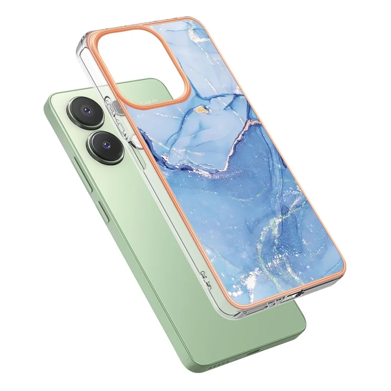 YB IMD Series-16 Style-E For Xiaomi Redmi Note 13 4G Case Electroplating Slim TPU Phone Cover - Blue