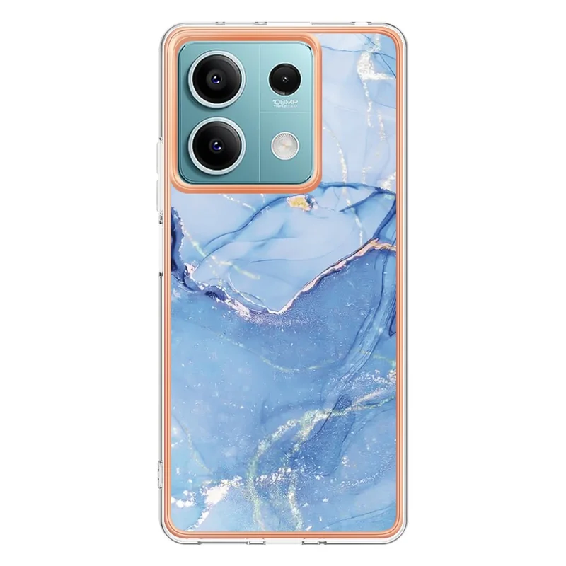 YB IMD Series-16 Style-E For Xiaomi Redmi Note 13 5G Case Electroplating Edge TPU Slim-Fit Back Cover - Blue