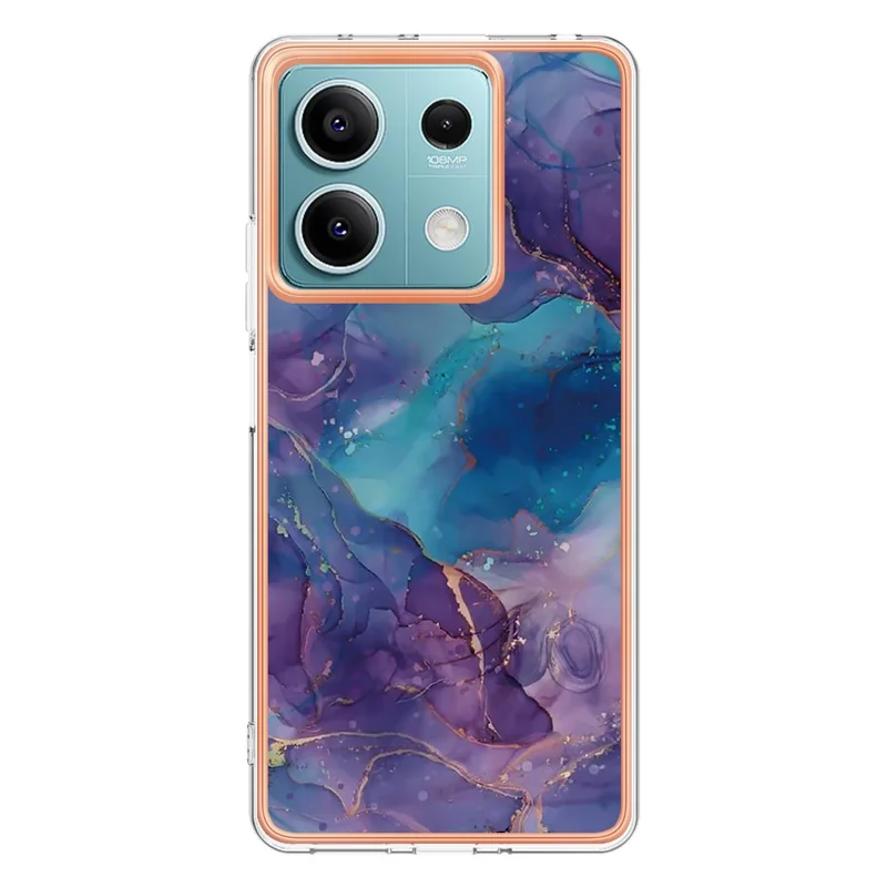 YB IMD Series-16 Style-E For Xiaomi Redmi Note 13 5G Case Electroplating Edge TPU Slim-Fit Back Cover - Purple