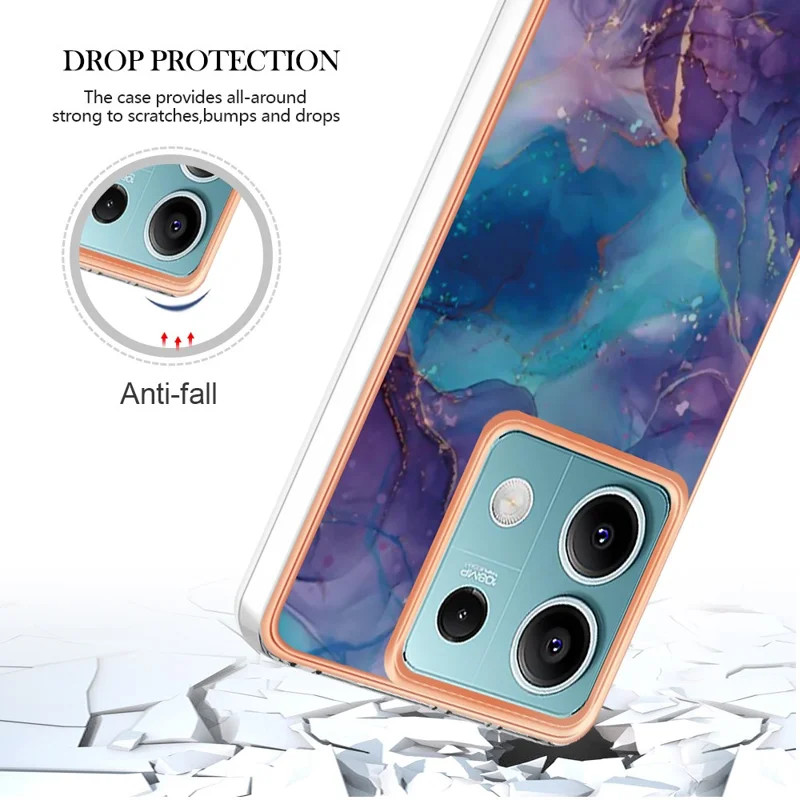 YB IMD Series-16 Style-E For Xiaomi Redmi Note 13 5G Case Electroplating Edge TPU Slim-Fit Back Cover - Purple