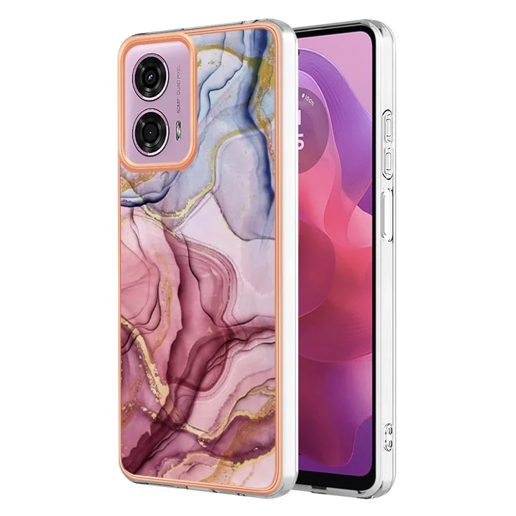 YB IMD Series-16 Style-E For Motorola Moto E14 4G / G04 4G / G04s 4G / G24 4G Case TPU Phone Cover Dual IMD Shell - Rose Gold