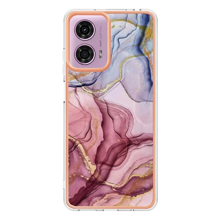 YB IMD Series-16 Style-E For Motorola Moto E14 4G / G04 4G / G04s 4G / G24 4G Case TPU Phone Cover Dual IMD Shell - Rose Gold