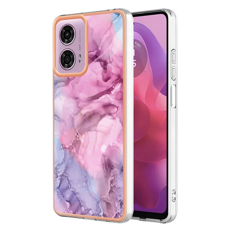 YB IMD Series-16 Style-E For Motorola Moto E14 4G / G04 4G / G04s 4G / G24 4G Case TPU Phone Cover Dual IMD Shell - Rose