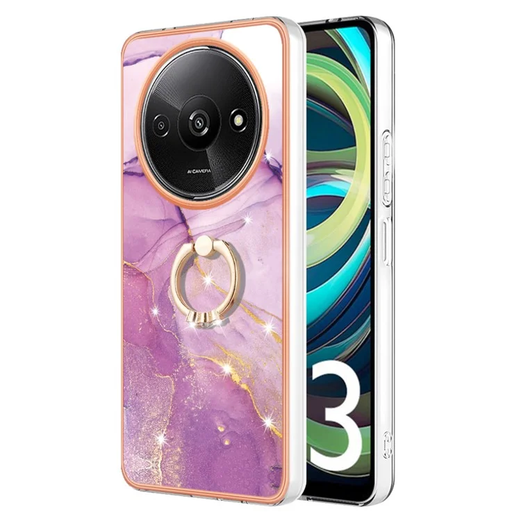 YB IMD Series-10 для Xiaomi Redmi A3 / Poco C61 4G Чехол Kickstand TPU Electroplating Design - Purple 001
