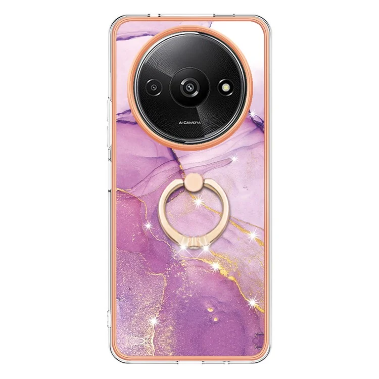 YB IMD Series-10 для Xiaomi Redmi A3 / Poco C61 4G Чехол Kickstand TPU Electroplating Design - Purple 001