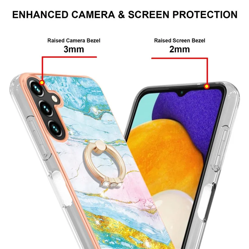 YB IMD Series-10 для Samsung Galaxy A35 5G TPU чехол с электрохромным покрытием и подставкой - Зеленый 004