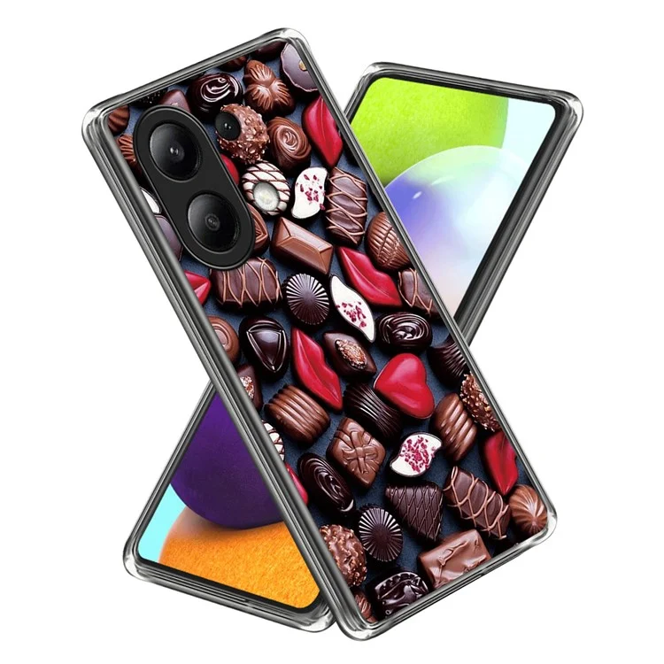 Для Xiaomi Redmi Note 13 4G TPU-чехол с узором, тонкий чехол для телефона - Творческий шоколад