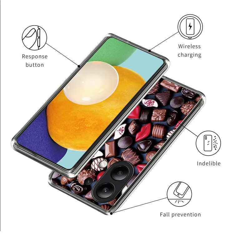 Для Xiaomi Redmi Note 13 4G TPU-чехол с узором, тонкий чехол для телефона - Творческий шоколад