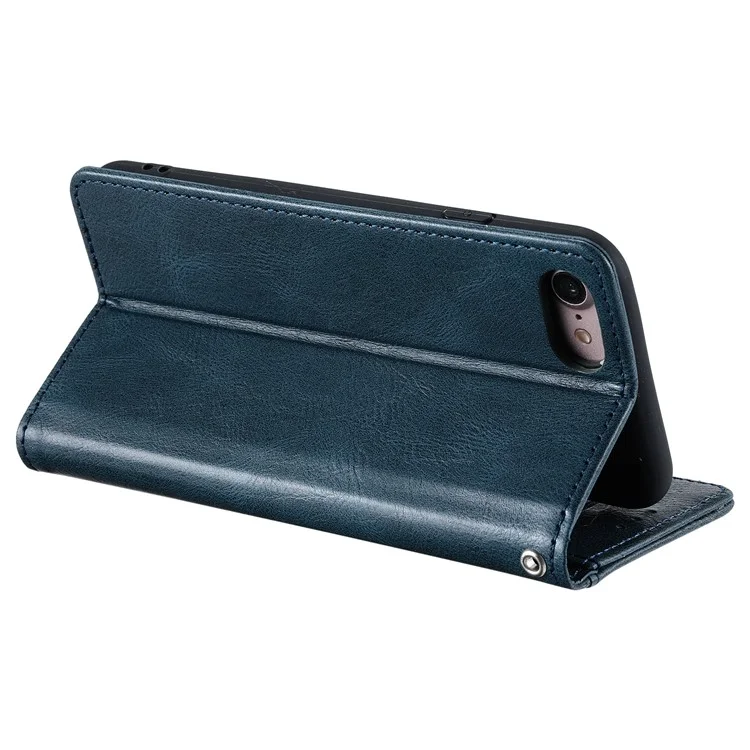 013 Style For iPhone 6 / 6s / 7 / 8 4.7-inch / SE(2020) / SE(2022) Case 6 Card Slots Wallet Flip Stand Phone Cover - Blackish Green