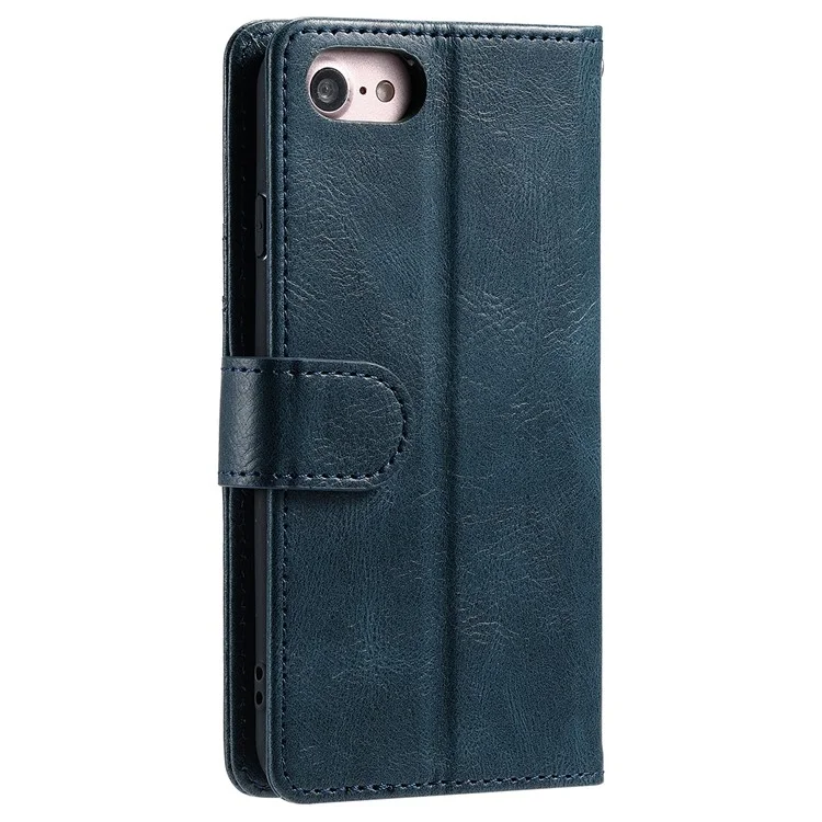 013 Style For iPhone 6 / 6s / 7 / 8 4.7-inch / SE(2020) / SE(2022) Case 6 Card Slots Wallet Flip Stand Phone Cover - Blackish Green