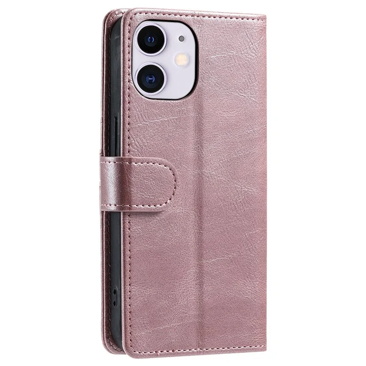 013 Style For iPhone 11 Кожаный чехол-бумажник с 6 слотами для карт - Rose Gold