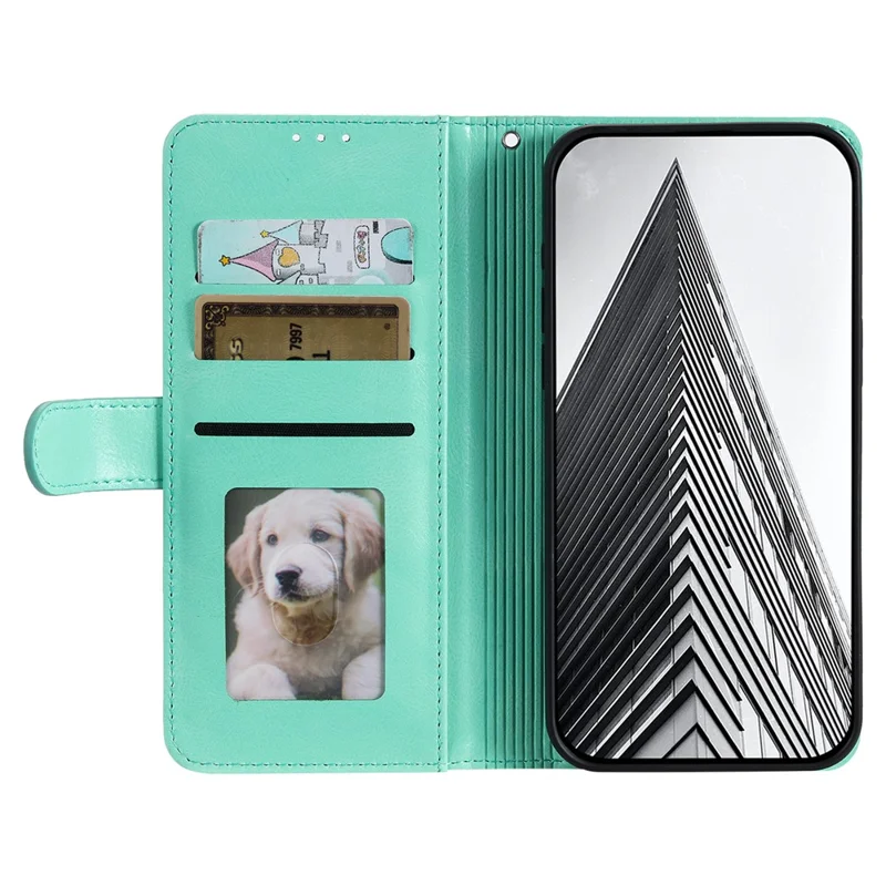 013 Style For iPhone 11 Case Leather Wallet Phone Cover with 6 Card Slots - Mint Green