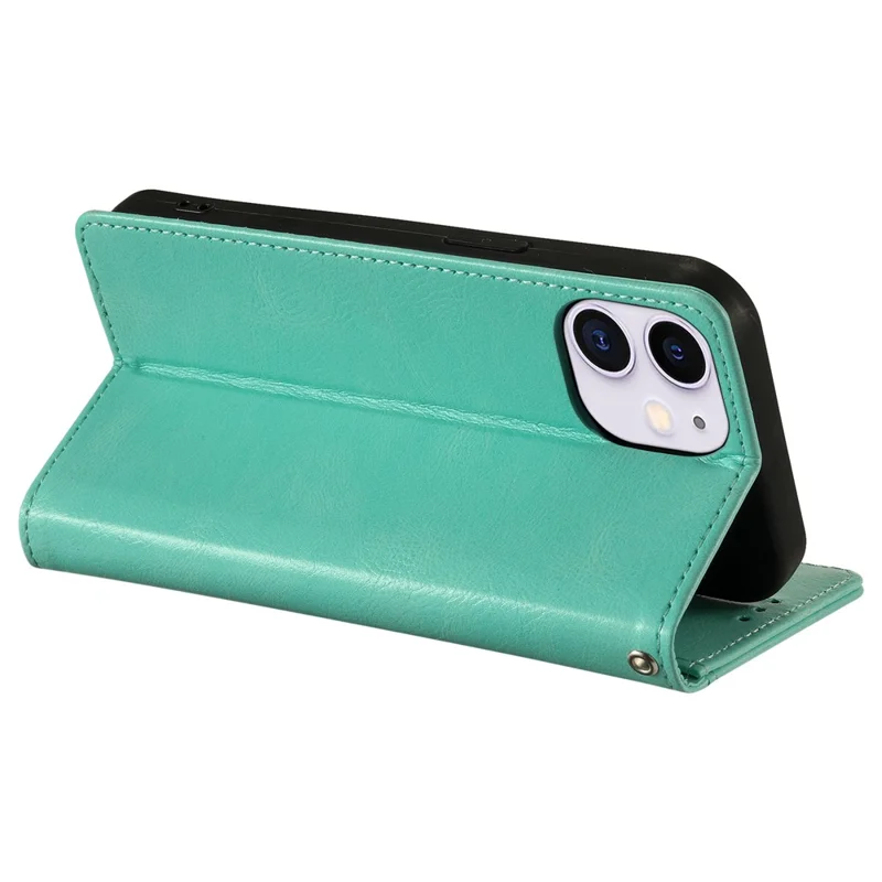 013 Style For iPhone 11 Case Leather Wallet Phone Cover with 6 Card Slots - Mint Green