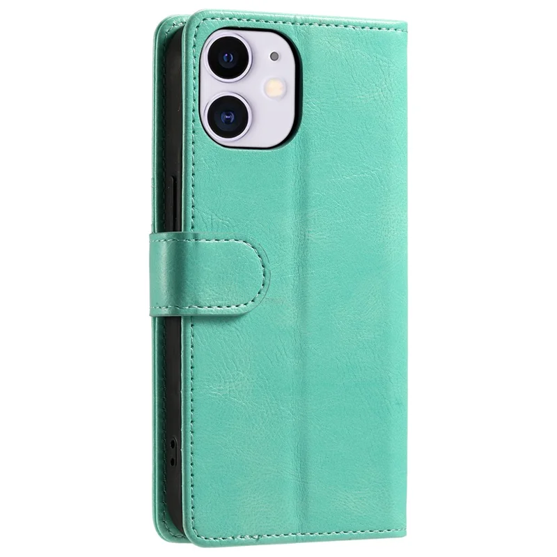 013 Style For iPhone 11 Case Leather Wallet Phone Cover with 6 Card Slots - Mint Green