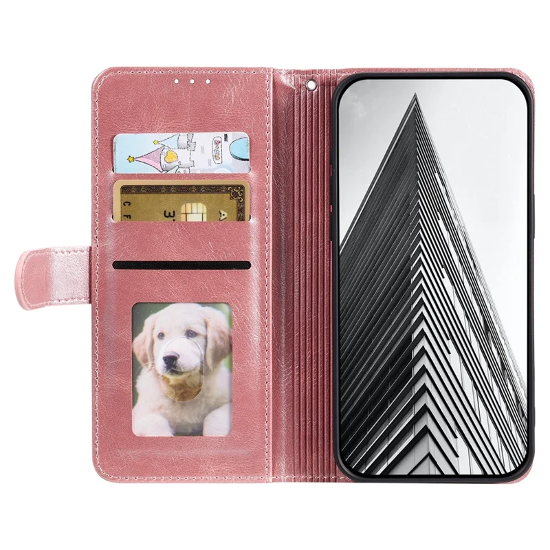 013 Style For iPhone 14 Case Leather 6 Card Holders Phone Wallet Cover - Rose Gold