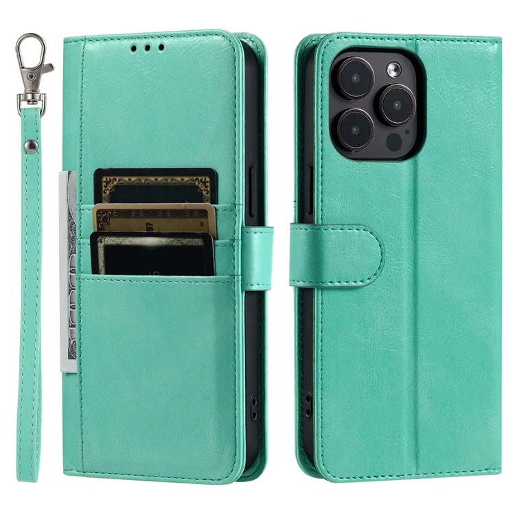 013 Style For iPhone 13 Pro Max 6.7 inch Case Magnetischer Ständer Flip-Handyhülle mit 6 Kartenfächern - Minzgrün