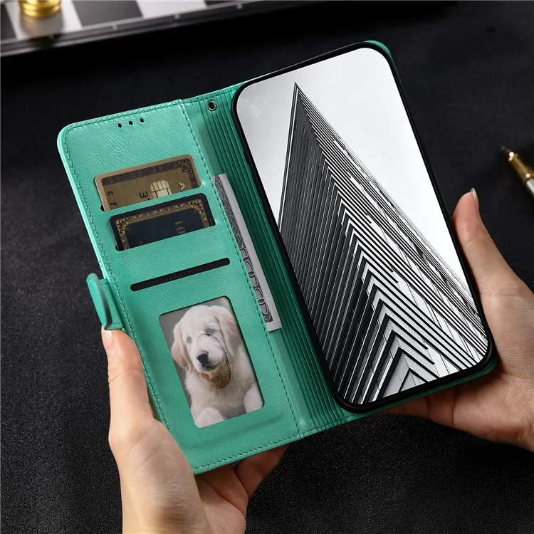 013 Style For iPhone 13 Pro Max 6.7 inch Case Magnetischer Ständer Flip-Handyhülle mit 6 Kartenfächern - Minzgrün