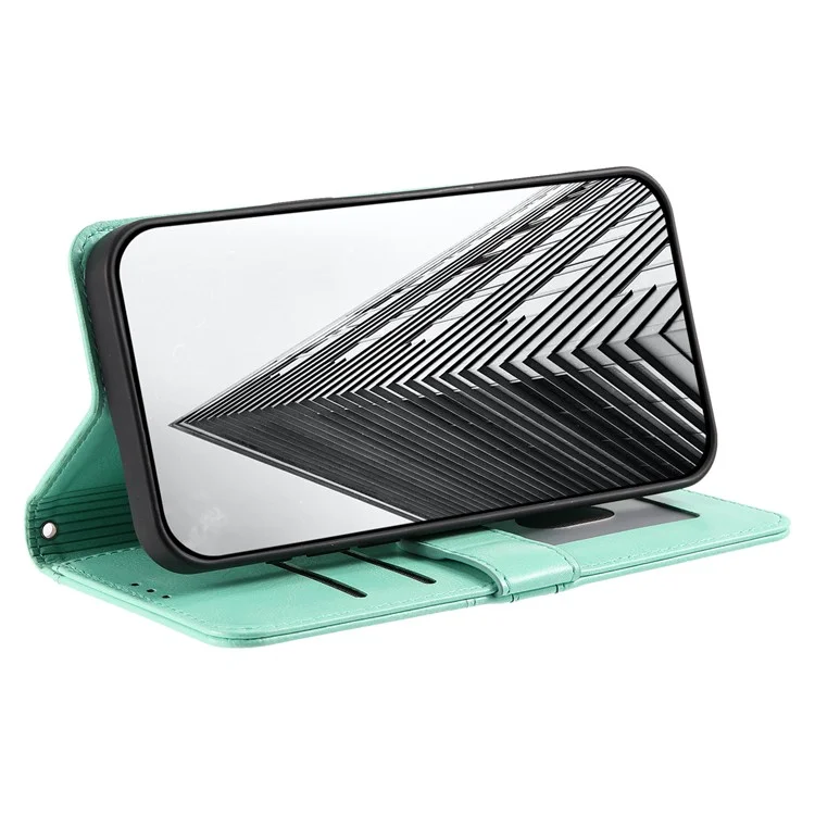 013 Style For iPhone 13 Pro Max 6.7 inch Case Magnetischer Ständer Flip-Handyhülle mit 6 Kartenfächern - Minzgrün