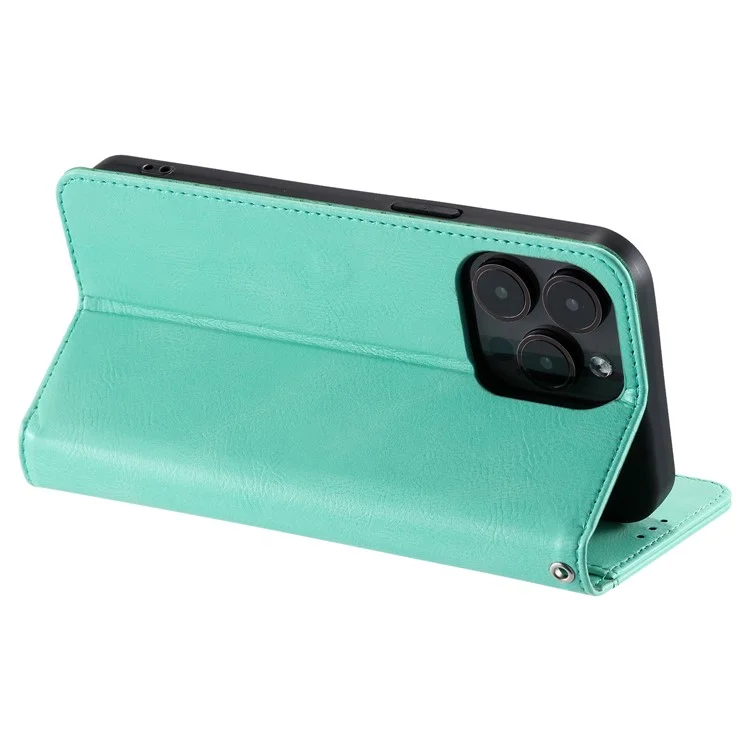 013 Style For iPhone 13 Pro Max 6.7 inch Case Magnetischer Ständer Flip-Handyhülle mit 6 Kartenfächern - Minzgrün
