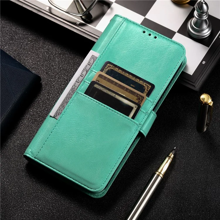 013 Style For iPhone 13 Pro Max 6.7 inch Case Magnetischer Ständer Flip-Handyhülle mit 6 Kartenfächern - Minzgrün