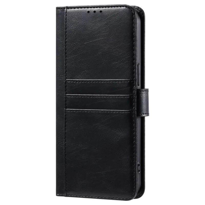 013 Style For iPhone 15 Leather Case with 6 Card Slots Protective Phone Cover - Black