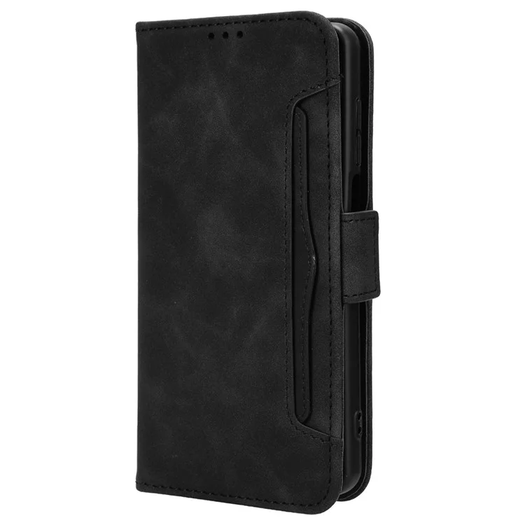 Pour TCL 501 Étui en cuir avec plusieurs fentes pour cartes Folio Flip Wallet Phone Cover - Noir