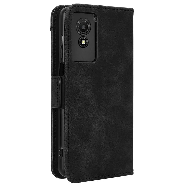 Pour TCL 501 Étui en cuir avec plusieurs fentes pour cartes Folio Flip Wallet Phone Cover - Noir