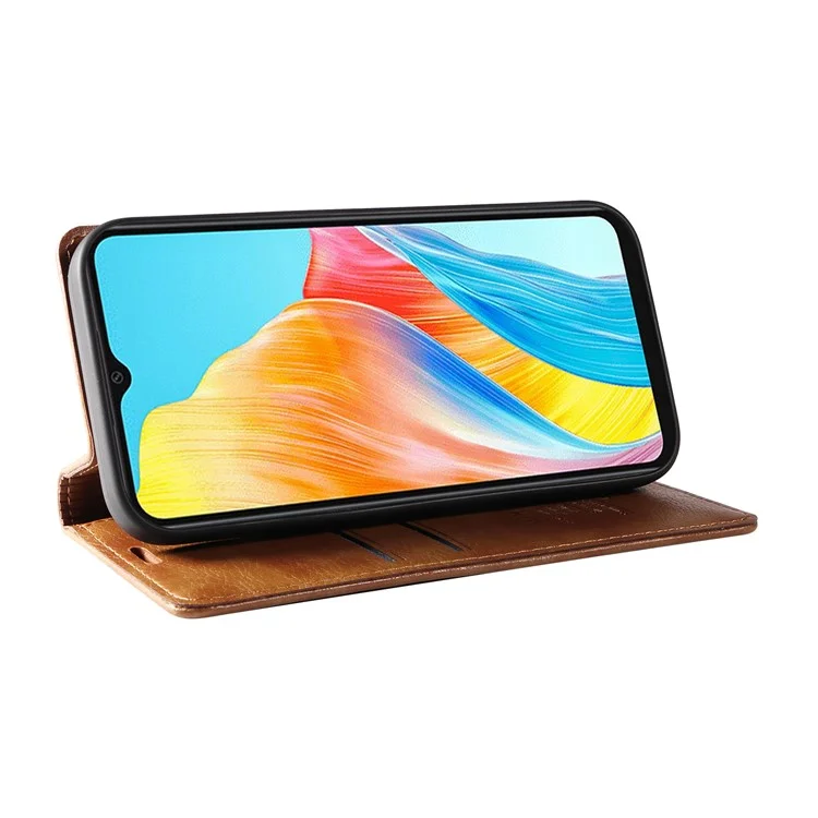 YIKATU YK-006 Per Oppo A38 4G / A18 4G Cover in Pelle per Telefono con Slot per Schede e Portafoglio - Marrone