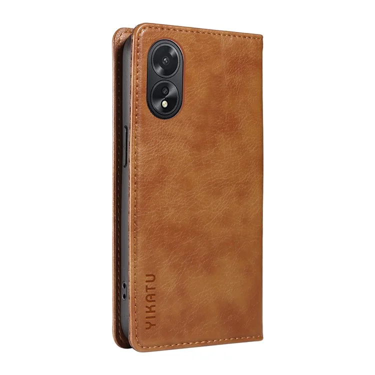 YIKATU YK-006 Per Oppo A38 4G / A18 4G Cover in Pelle per Telefono con Slot per Schede e Portafoglio - Marrone