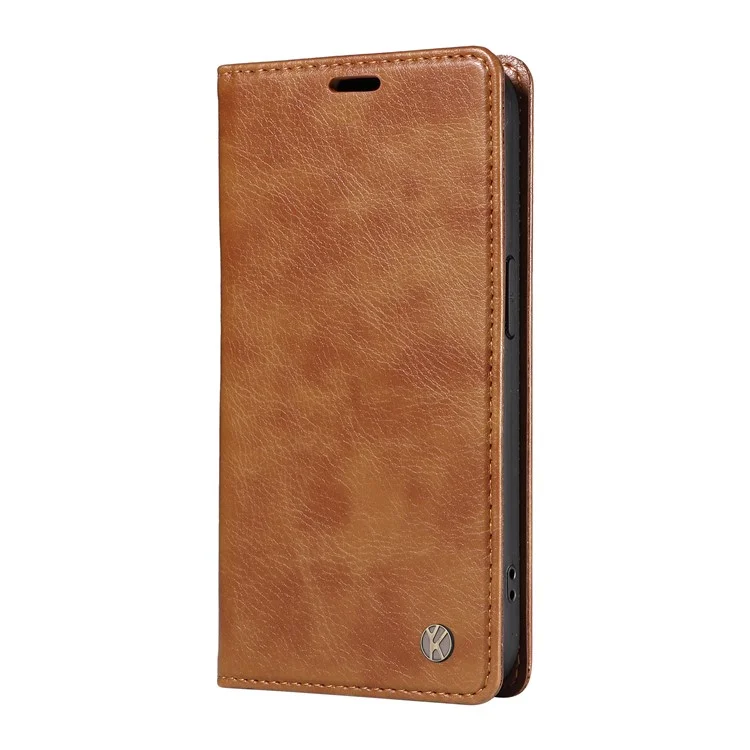 YIKATU YK-006 For Honor Magic6 Pro 5G Case Magnetic Closing Leather Flip Phone Cover with Wallet - Brown