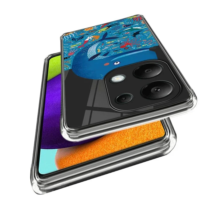 For Xiaomi Redmi Note 13 Pro 4G / Poco M6 Pro 4G TPU Phone Case IMD Pattern Printing Back Cover - Whale