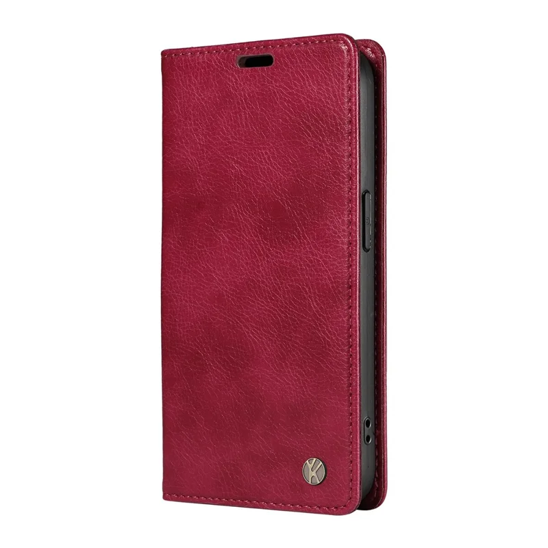 YIKATU YK-006 For iPhone 13 Wallet Case Anti-Scratch Leather Phone Cover - Wine Red