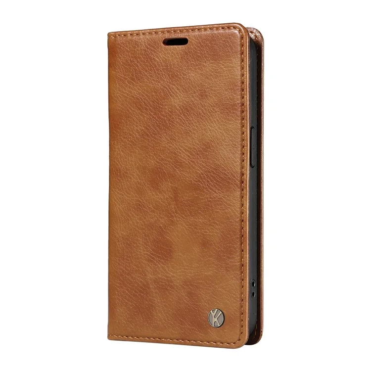 YIKATU YK-006 Per Samsung Galaxy A15 4G / 5G Case Anti-scratch Wallet Leather Phone Cover - Marrone