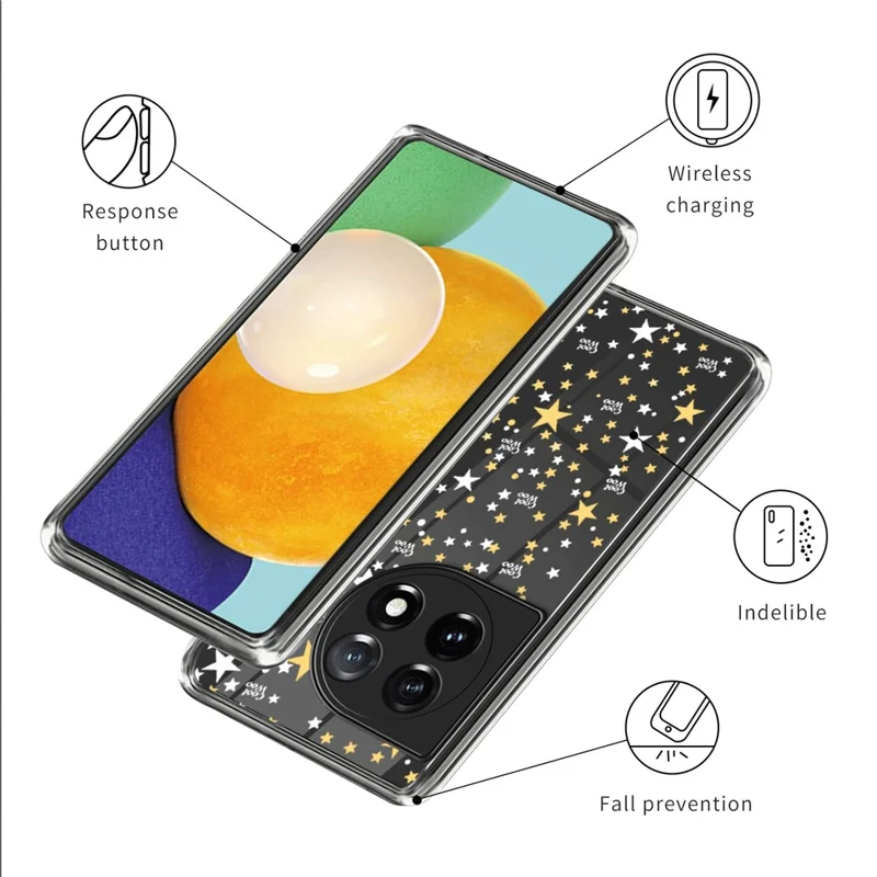 For OnePlus Ace 3 5G / 12R 5G TPU Case Pattern Printing Protective Phone Cover - Starry Poem