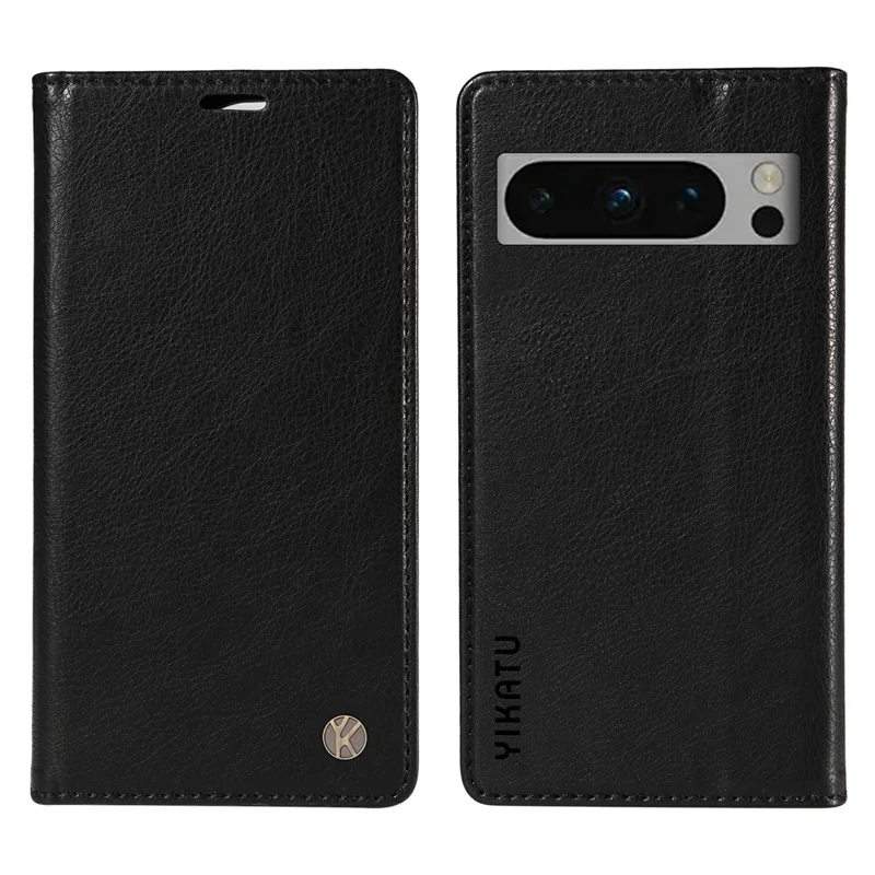 YIKATU YK-006 For Google Pixel 8 Pro Case Litchi Texture Leather Wallet Phone Cover - Black