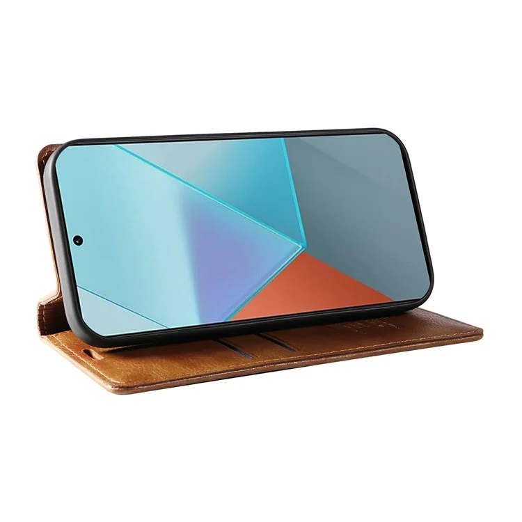 YIKATU YK-006 Per Xiaomi Redmi Note 13 Pro 5G / Poco X6 5G Custodie per Cellulari Flip Wallet Magnetico - Marrone