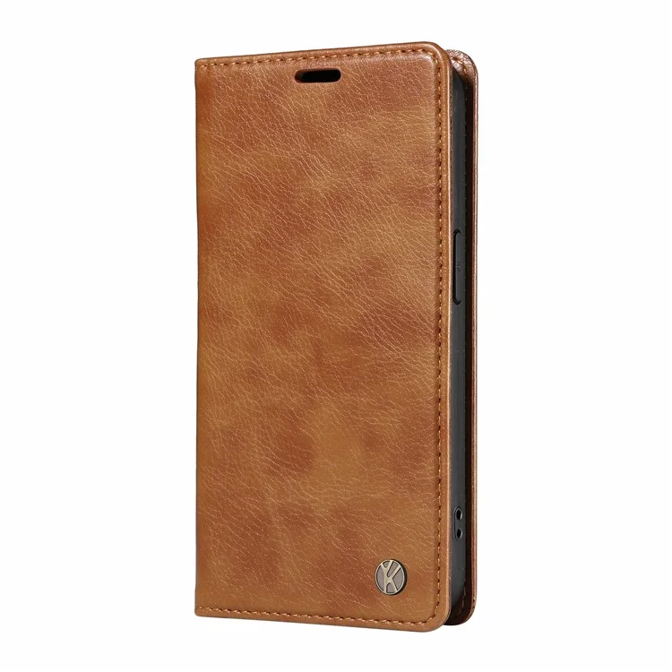YIKATU YK-006 Per Xiaomi Redmi Note 13 Pro 5G / Poco X6 5G Custodie per Cellulari Flip Wallet Magnetico - Marrone