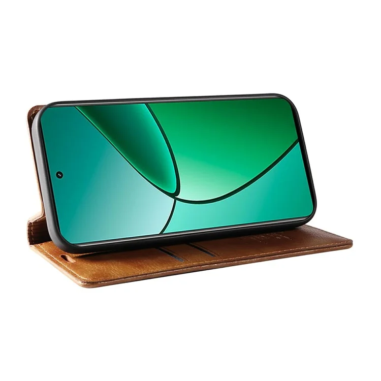 YIKATU YK-006 For Realme 12+ 5G Case Drop-proof Leather Card Holder Phone Protective Cover - Brown