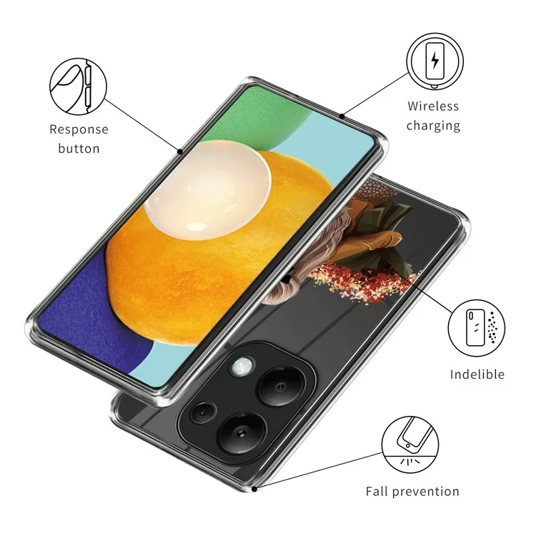 Para Xiaomi Redmi Note 13 Pro 4G / Poco M6 Pro 4G Carcasa Impresión de Patrones Antideslizante TPU Cubierta de Teléfono Inteligente - Estilo O